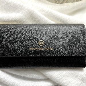 Large Pebbled Leather Tri-Fold Wallet